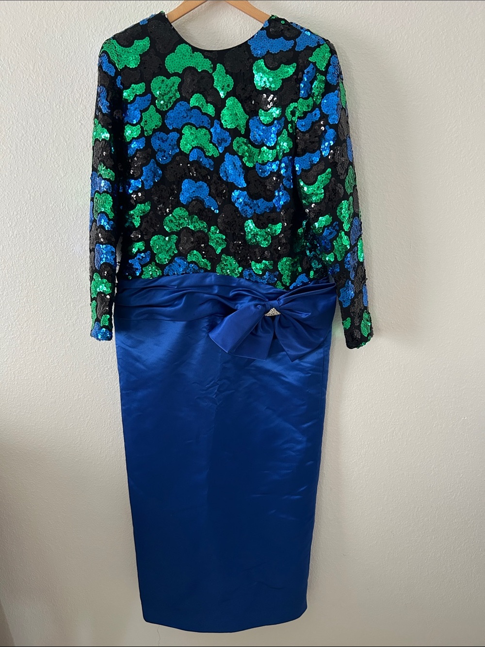VINTAGE Sequin Dress Cocktail Dress in Blue, Green, Black